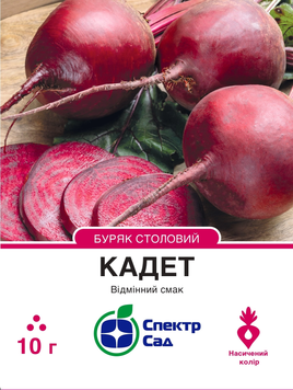 Насіння Кадет, буряк столовий, округлий, 10 г, СПЕКТР